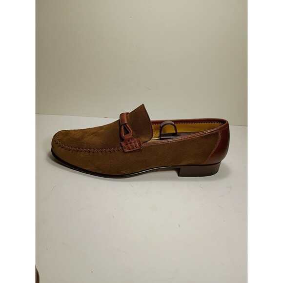 Massimo Emporio Men Size 9 Brown Suede Leather Dress Shoes horsebit theme main image 11